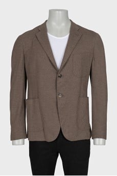 Men's brown jacket with a small print