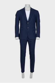 Men's blue wool suit