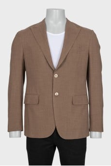 Men's brown wool and silk jacket
