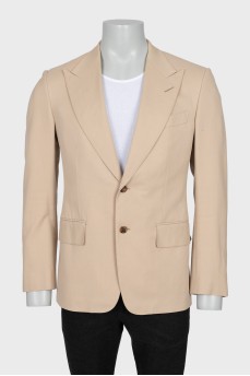 Men's beige single-breasted jacket