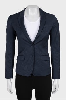 Blue striped wool jacket