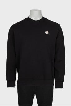 Men's black sweatshirt with a contrasting logo