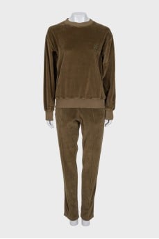 Plush sweatshirt and pants suit
