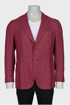 Men's red silk and cashmere jacket