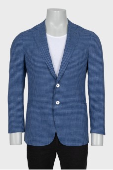 Men's jacket with wool, silk and linen