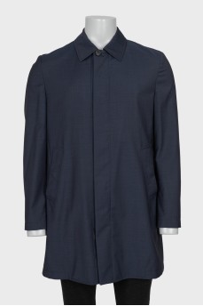 Men's straight-cut trench coat with a zipper