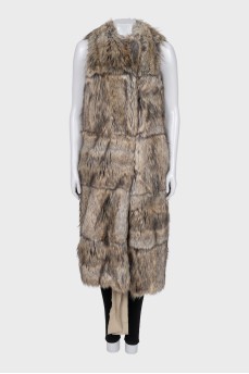 Long vest made of eco-pile