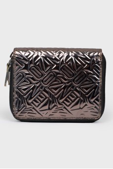 Walnie wallet silver on a zipper