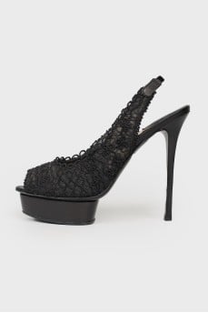 Slip-on lace sandals