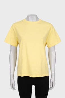 Yellow straight-cut T-shirt
