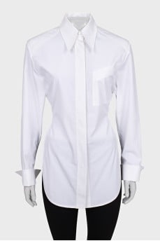 Open back button down shirt