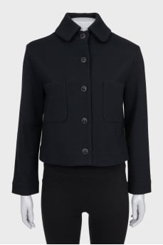Straight cardigan with patch pockets