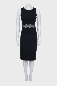 Black dress with a mesh belt
