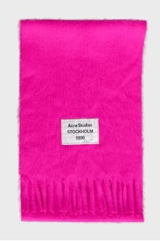 Pink scarf with logo