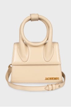 Le Chiquito Noeud beige leather bag