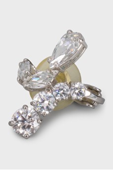 Single earring with crystals