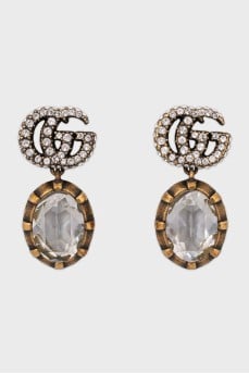 Earrings with crystal pendants