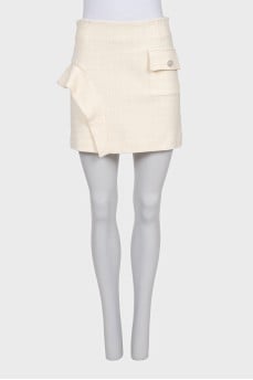 Mini skirt with frill and patch pocket