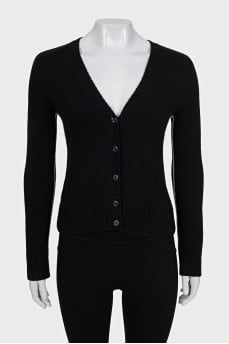 Wool and cashmere button-down cardigan