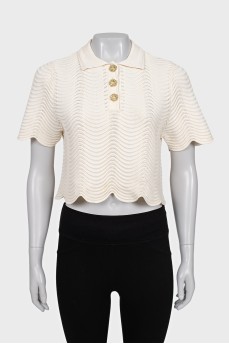 Crop top with gold buttons