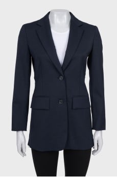 Blue fitted button-down jacket