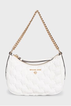 White mini bag with embossed leather