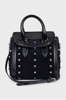 Black bag with studs and zippers