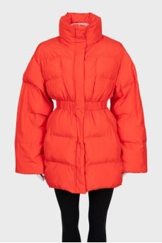 Orange fitted down jacket