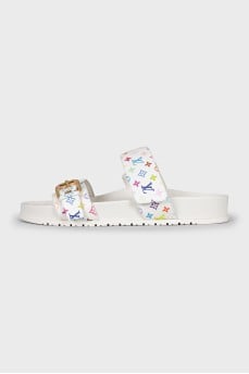 Шльопанці з принтом by Louis Vuitton x Murakami