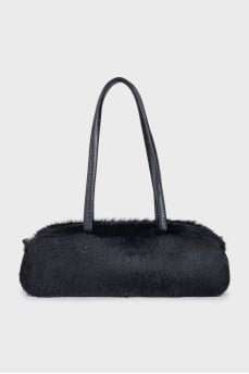 Fur shoulder bag
