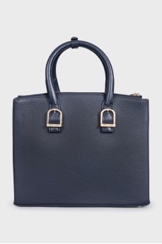 Crossbody bag with a wide leather strap