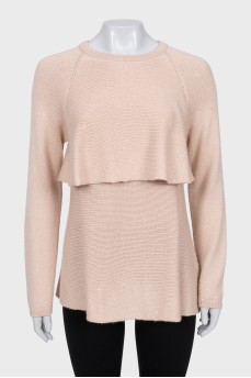 Pink cashmere and silk jumper