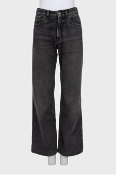 Black wide-leg fit jeans