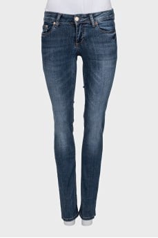 Сині джинси skinny fit з низькою посадкою