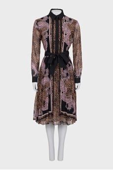 Animal print button-down dress