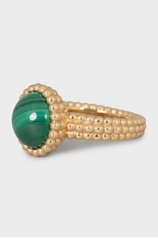 Gold ring with malachite