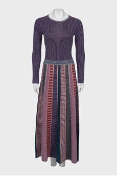 Fitted printed maxi dress