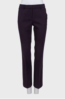 Straight trousers with a small print