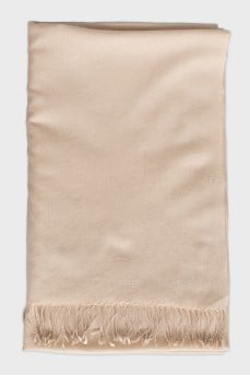 Beige cashmere and silk scarf