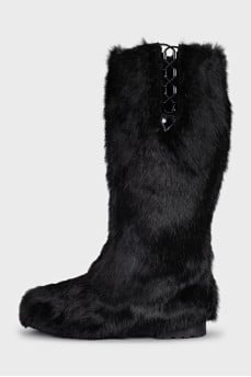 High fur boots