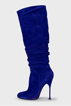 Suede stiletto boots