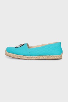 Textile espadrilles with a signature logo