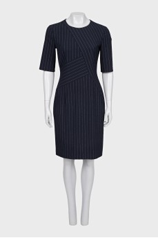 Fitted pinstripe dress with zip