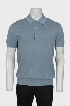 Men's gray polo shirt with buttons