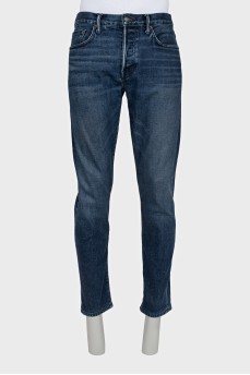 Чоловічі сині джинси straight fit на гудзиках