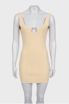 Bodycon dress with branded logo tag