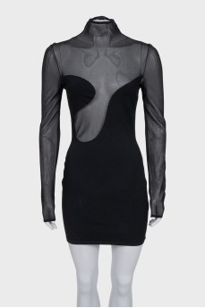 Bodycon dress with a sheer top