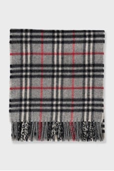 Men's cashmere scarf with fringe