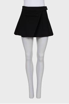 Wrap mini skirt with buttons