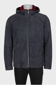 Men's cropped straight-cut sheepskin coat